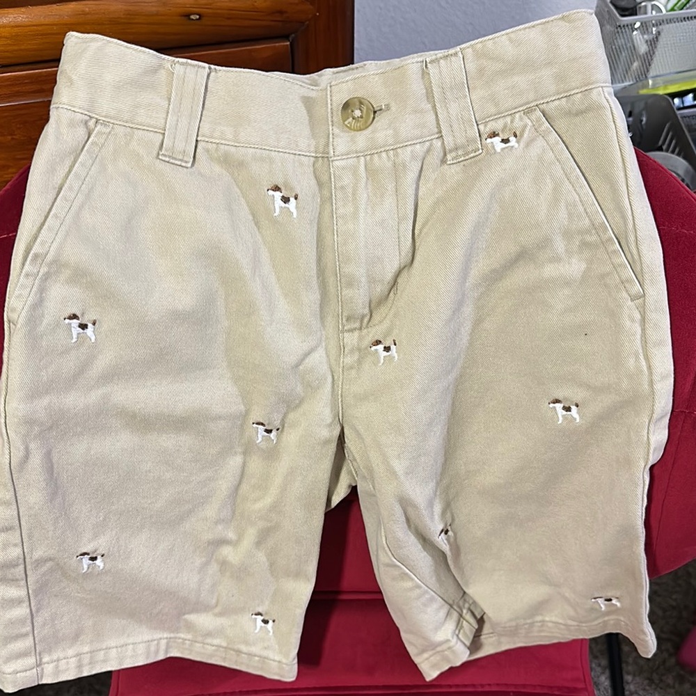 Janie and Jack Tan Flat Front Shorts